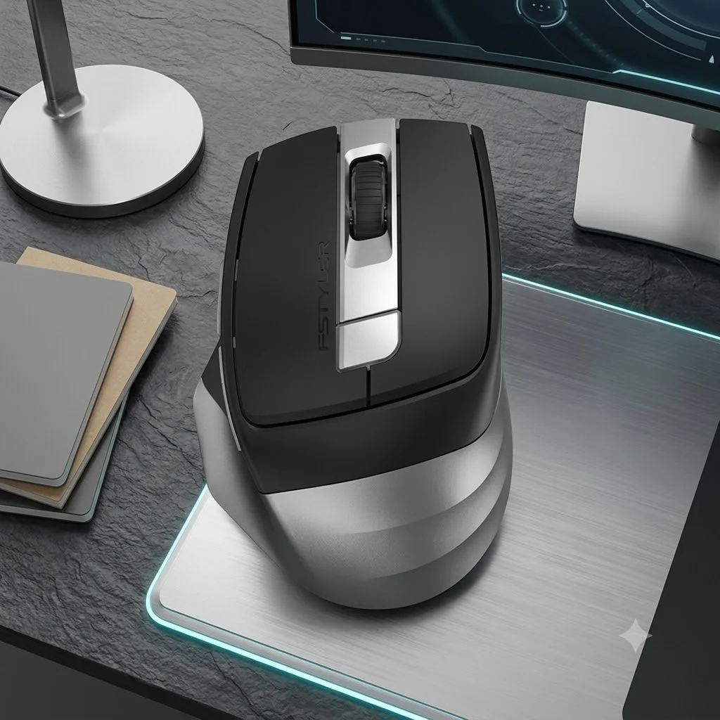 A4Tech FB35C Rechargeable Dual-Mode Bluetooth & 2.4GHz Wireless Mouse – Black